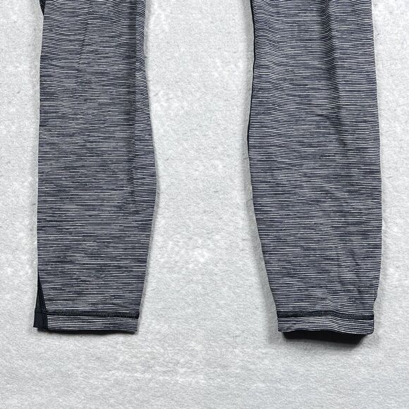 Lululemon Womens Leggings SZ 6 Gray Striped Leggings Pull On Logo Walking Casual - Picture 3 of 13